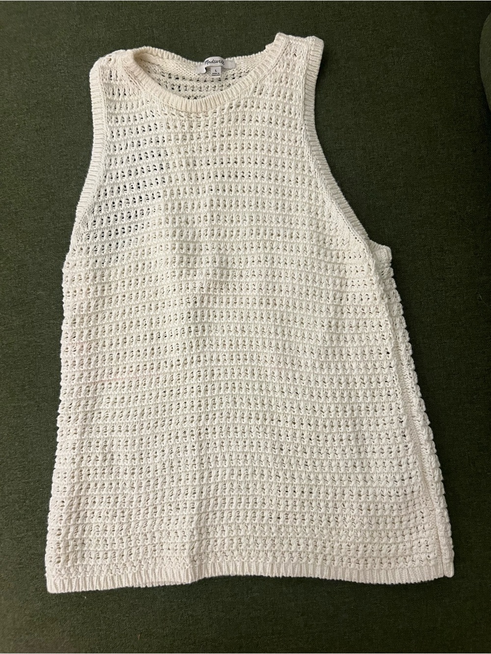 Madewell Cream Crochet Knit Tank
